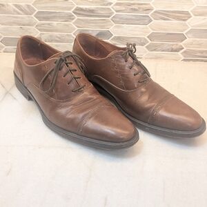 Johnston And Murphy Cap Toe Brown Leather Men's Dress Shoes Size 9.5